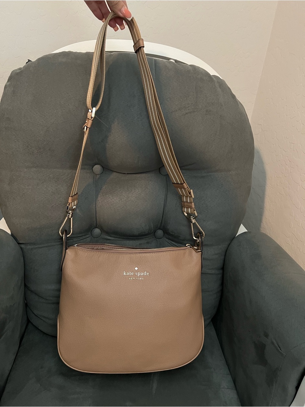 kate spade Leather Shoulder Bag with Two Straps